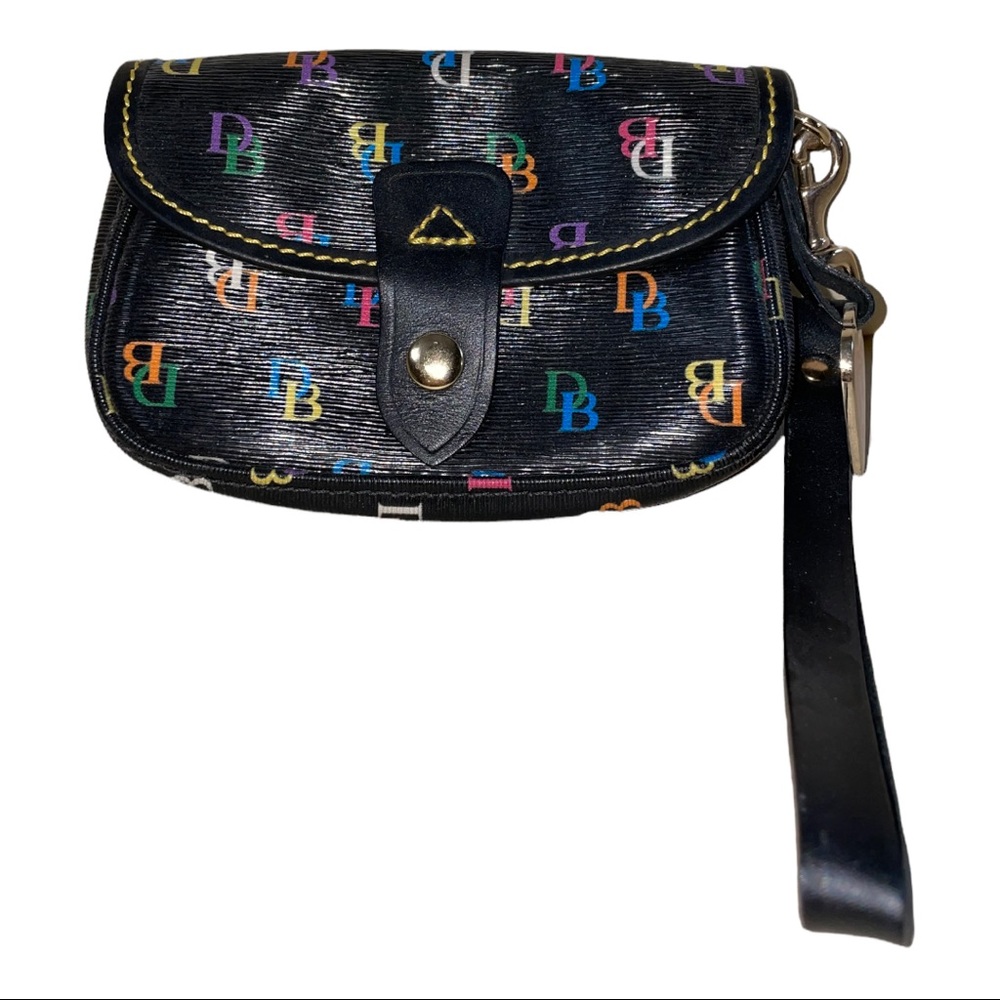 Dooney & Bourke Multicolor Wristlet Black Snap Closure Vintage 90’s Y2K